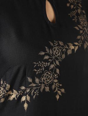 foil printed flared kurta - 16577414 - Standard Image - 5