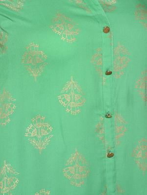 gold print a-line kurta - 16577923 - Standard Image - 5