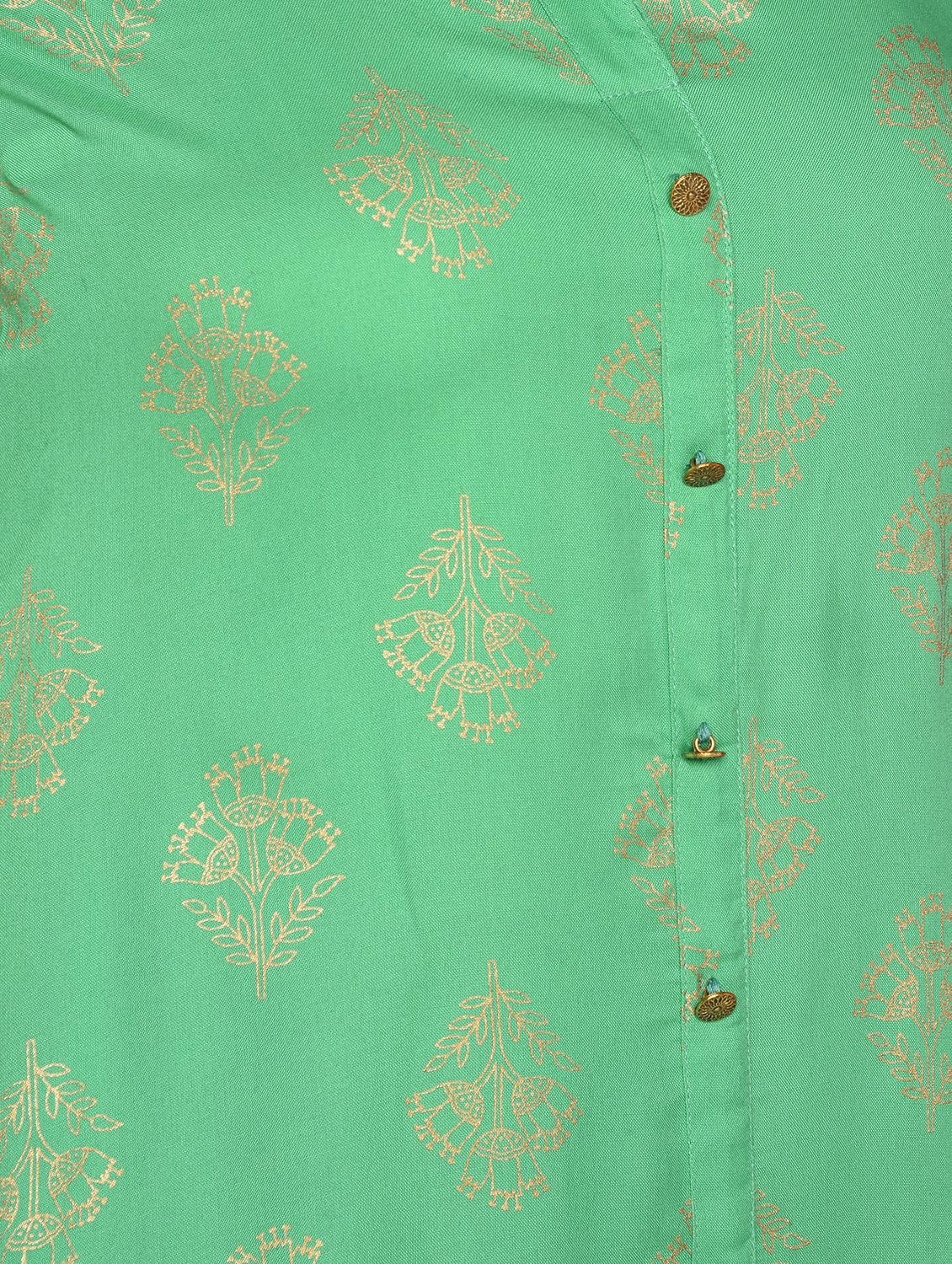gold print a-line kurta - 16577923 - Zoom Image - 5