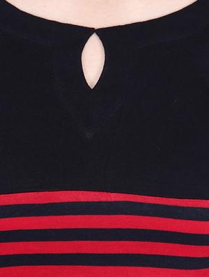 key hole neck striped tee - 16578285 - Standard Image - 5