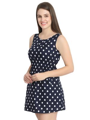 round neck polka dots a-line dress - 16578702 - Standard Image - 2