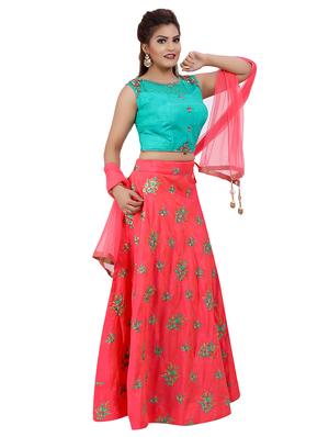 embroidered flared lehenga - 16579050 - Standard Image - 2