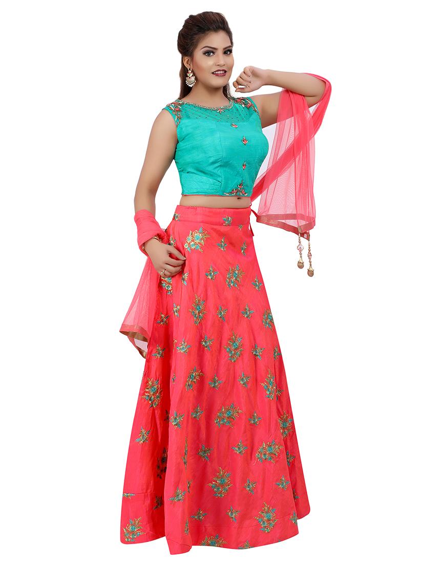 embroidered flared lehenga - 16579050 - Zoom Image - 2