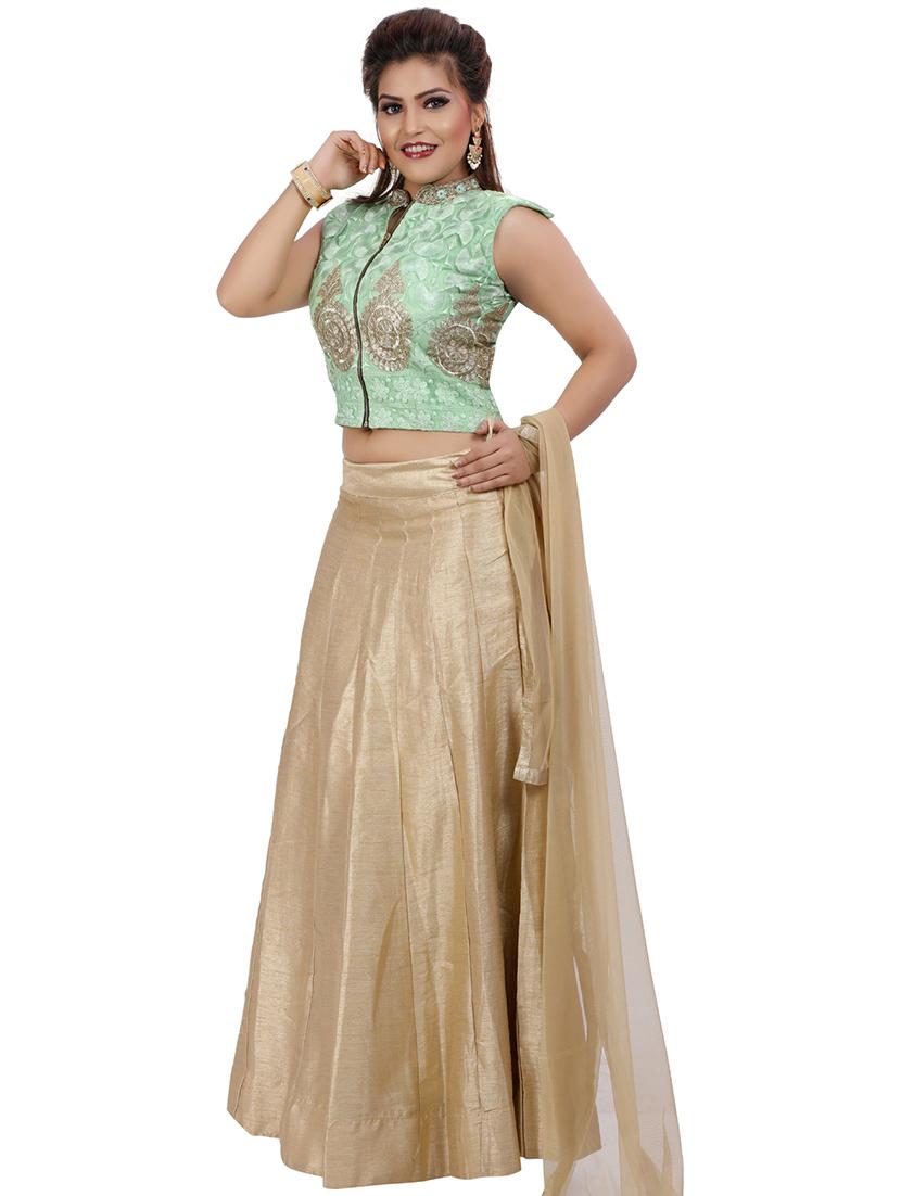embroidered straight lehenga - 16579055 - Zoom Image - 2