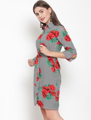 tie front striped shirt dress - 16579595 - Standard Image - 2