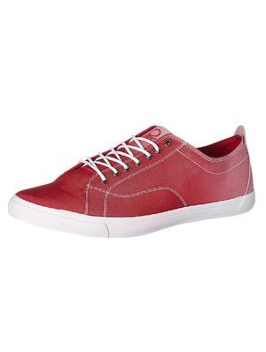 red canvas lace up sneakers - 16580232 - Standard Image - 2