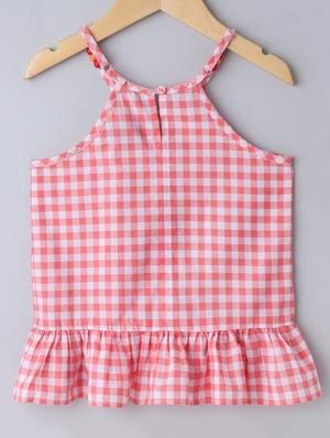key hole back checkered top - 16580311 - Standard Image - 2