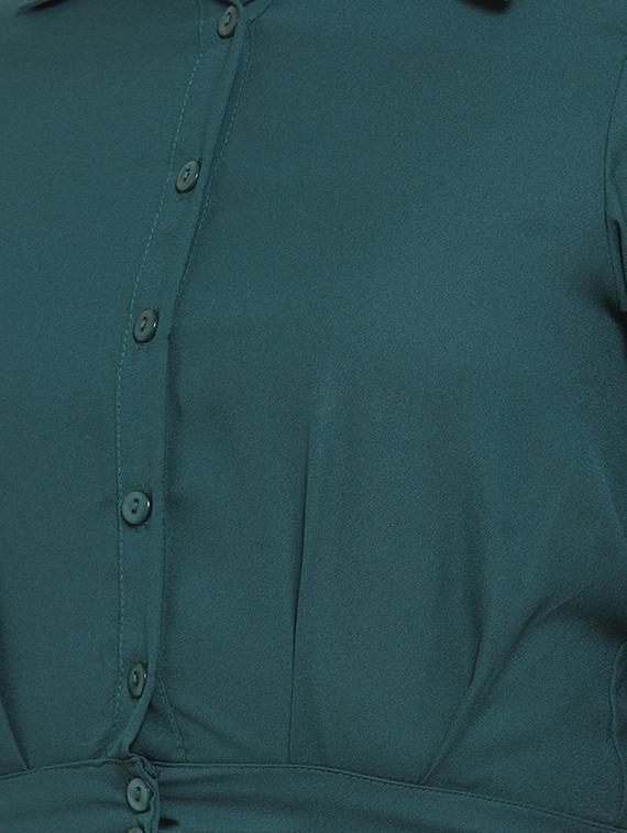 button up solid crop top - 16580754 - Zoom Image - 5