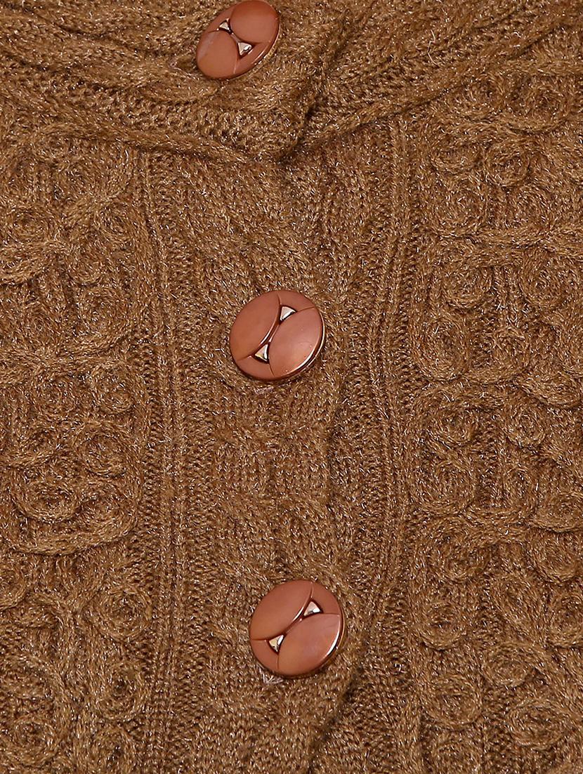 mandarin neck woven cardigan - 16581376 - Zoom Image - 5