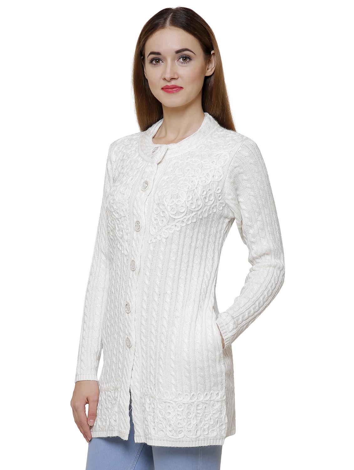 mandarin neck woven cardigan - 16581378 - Zoom Image - 2