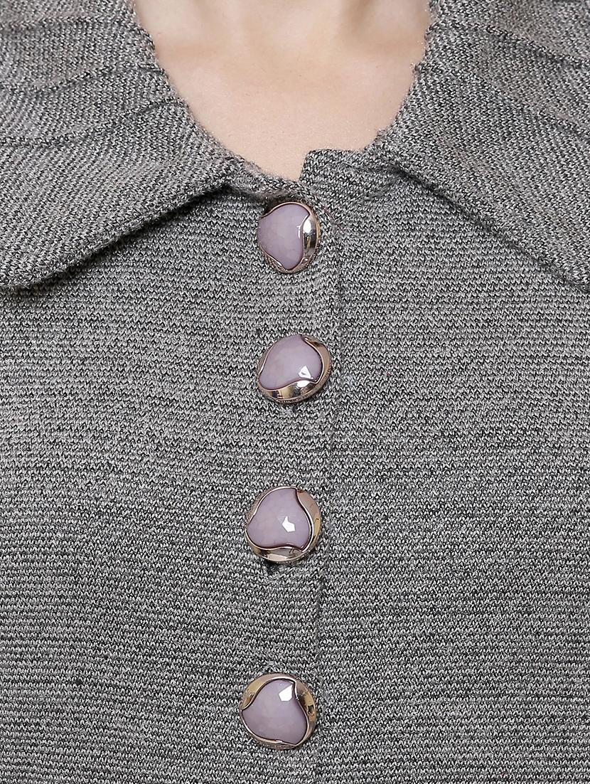 shirt neck pocket slit cardigan - 16581383 - Zoom Image - 5