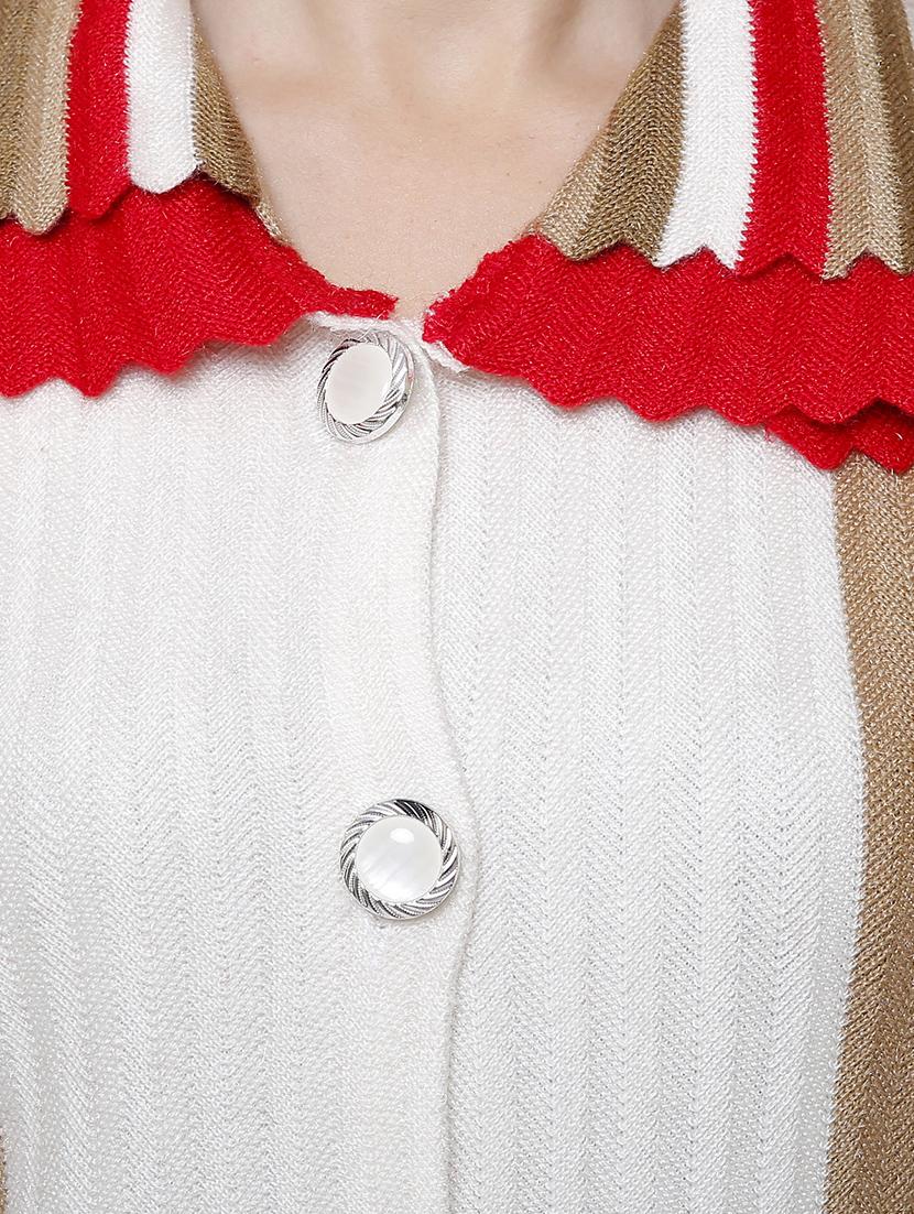 shirt collar striped cardigan - 16581390 - Zoom Image - 5