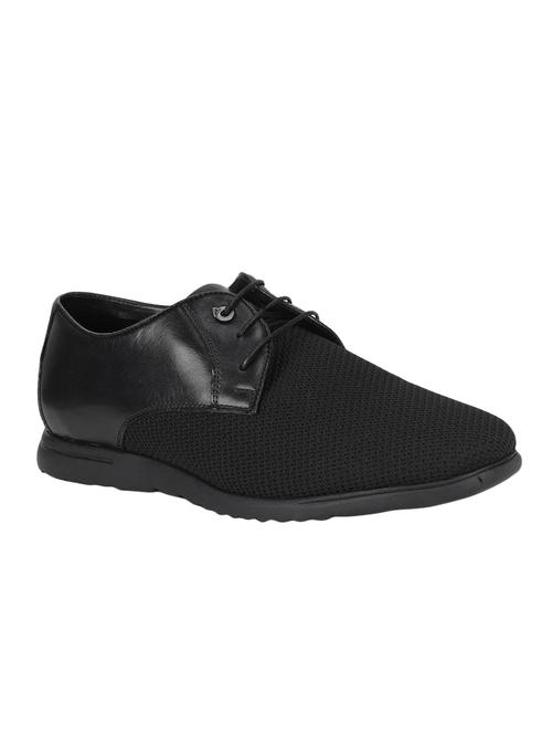 van heusen black mesh lace up shoes - 16584258 - Standard Image - 1