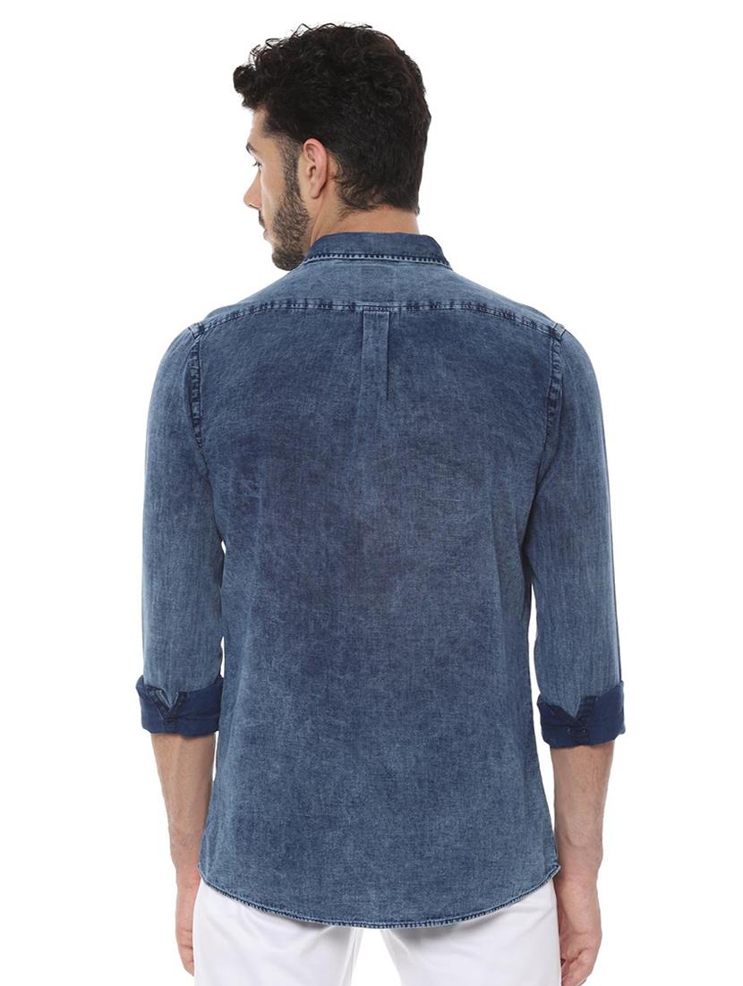 blue faded denim casual shirt - 16584327 - Zoom Image - 2