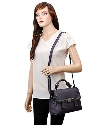 black leatherette (pu) sling bag - 16584526 - Standard Image - 5