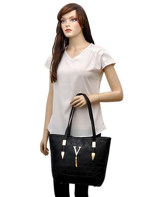 black leatherette (pu) handbag - 16584531 - Standard Image - 5
