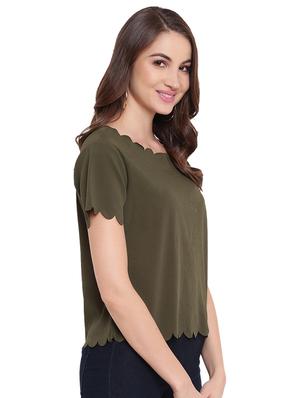 scallop hem solid top - 16584697 - Standard Image - 2