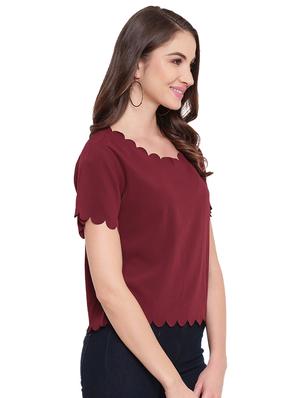 scallop hem solid top - 16584699 - Standard Image - 2