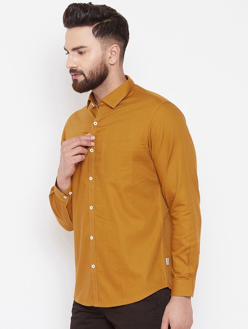 yellow solid casual shirt - 16584801 - Zoom Image - 2