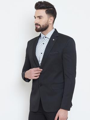 black solid single breasted casual blazer - 16584832 - Standard Image - 2