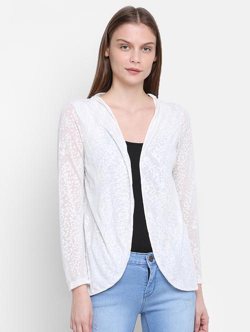 smocked detail curved hem shrug - 16584923 - Very Small Image - 1