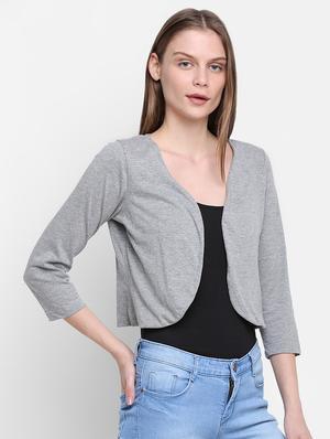 curved hem crop shrug - 16584925 - Standard Image - 2