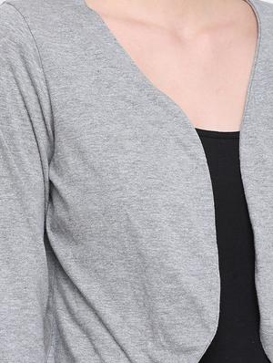 curved hem crop shrug - 16584925 - Standard Image - 5