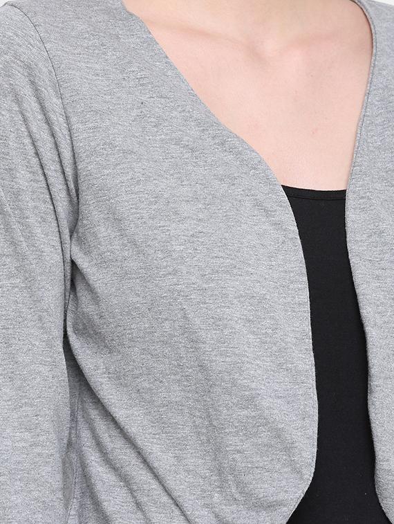 curved hem crop shrug - 16584925 - Zoom Image - 5