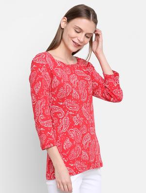 round neck paisley tee - 16584948 - Standard Image - 2