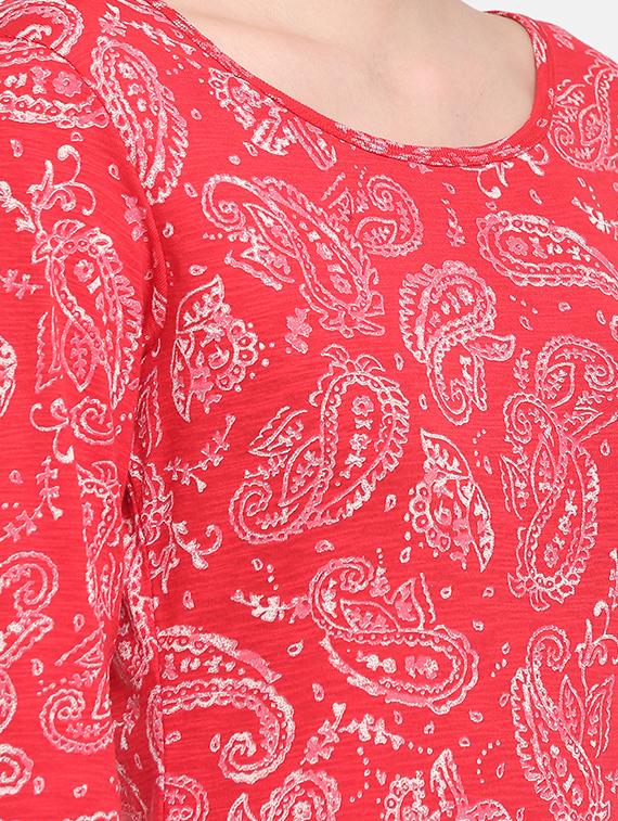 round neck paisley tee - 16584948 - Zoom Image - 5