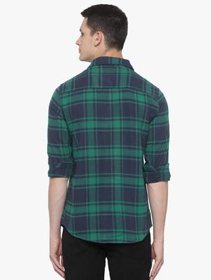 blue checkered casual shirt - 16585396 - Standard Image - 2