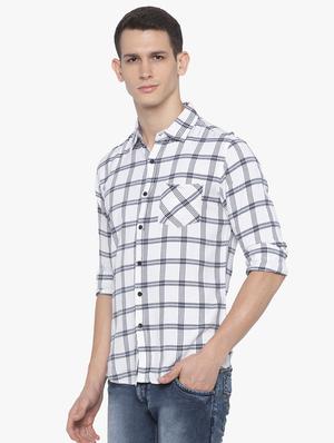 white checkered casual shirt - 16585399 - Standard Image - 2