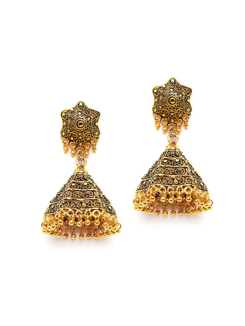 gold jhumka earring - 16585556 - Zoom Image - 2