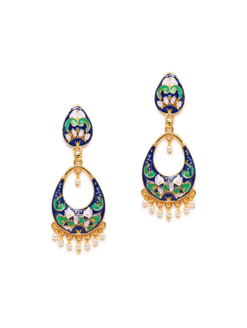 blue metal drop earring - 16585586 - Zoom Image - 2
