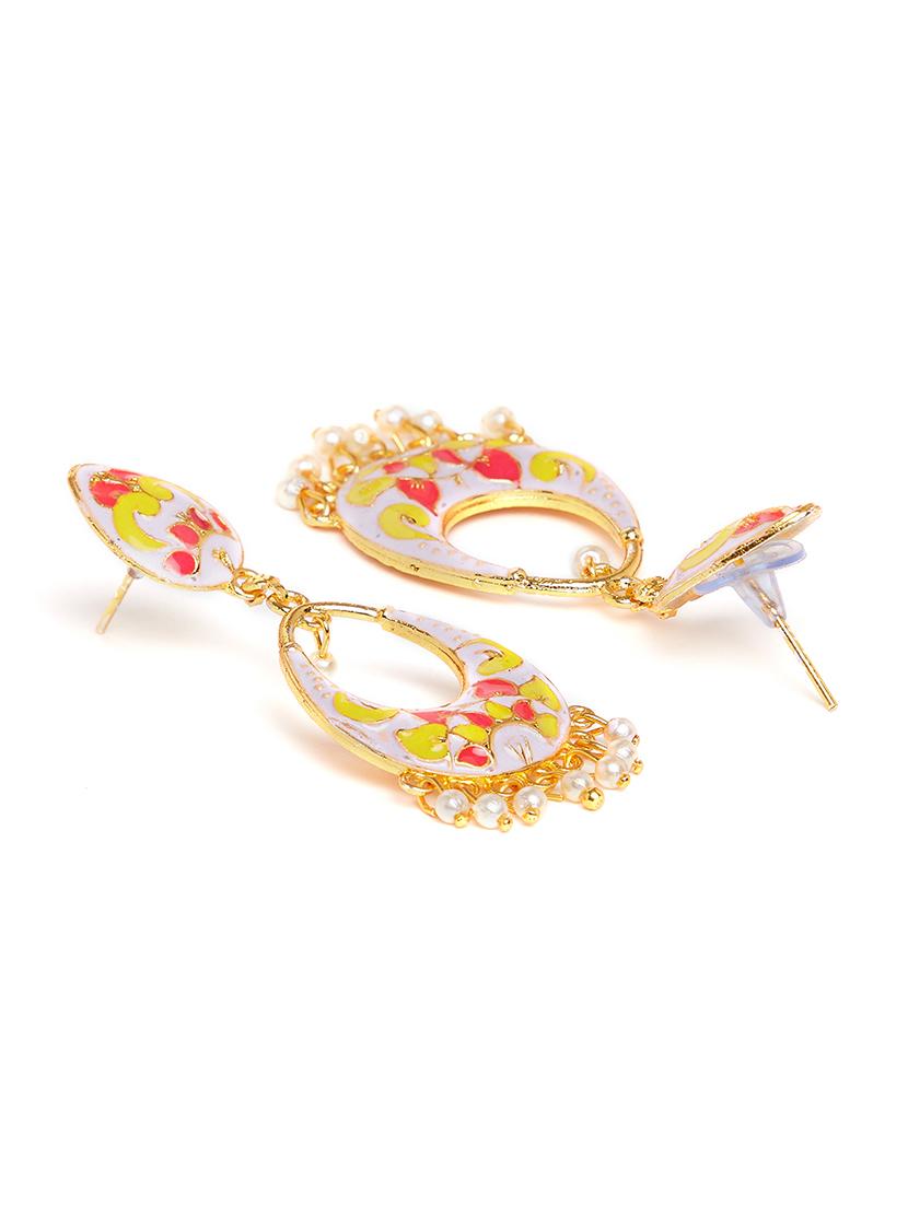 white metal drop earring - 16585587 - Zoom Image - 2
