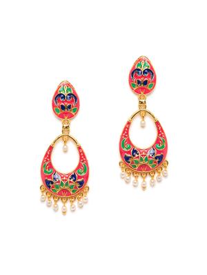 pink metal drop earring - 16585590 - Standard Image - 2