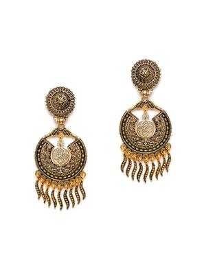 gold metal drop earring - 16585594 - Standard Image - 2