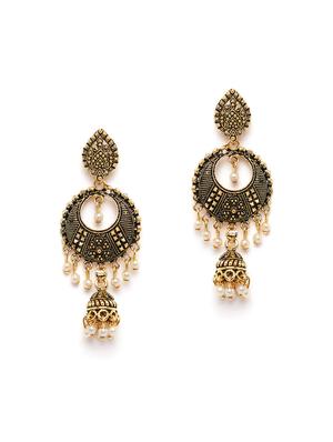gold metal drop earring - 16585595 - Standard Image - 2