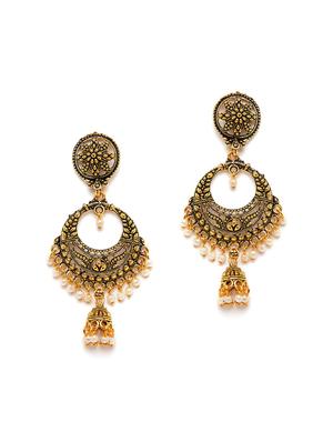 gold metal drop earring - 16585615 - Standard Image - 2