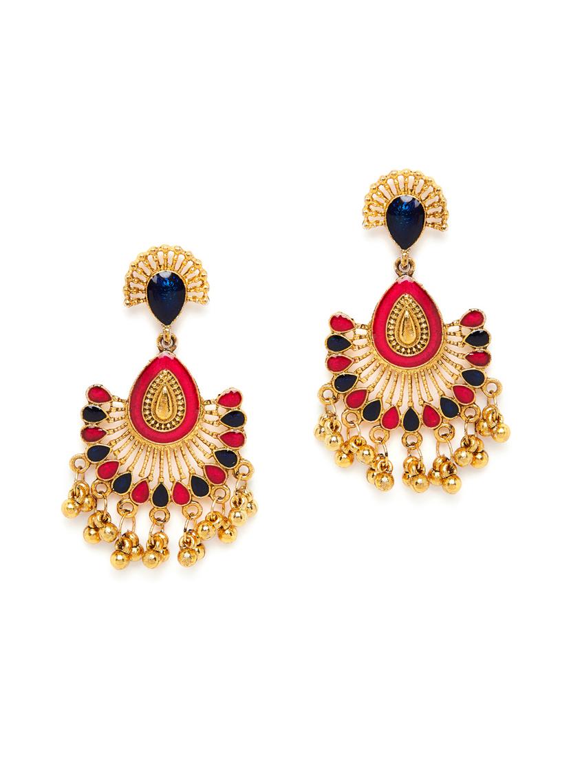 red metal drop earring - 16585632 - Zoom Image - 2