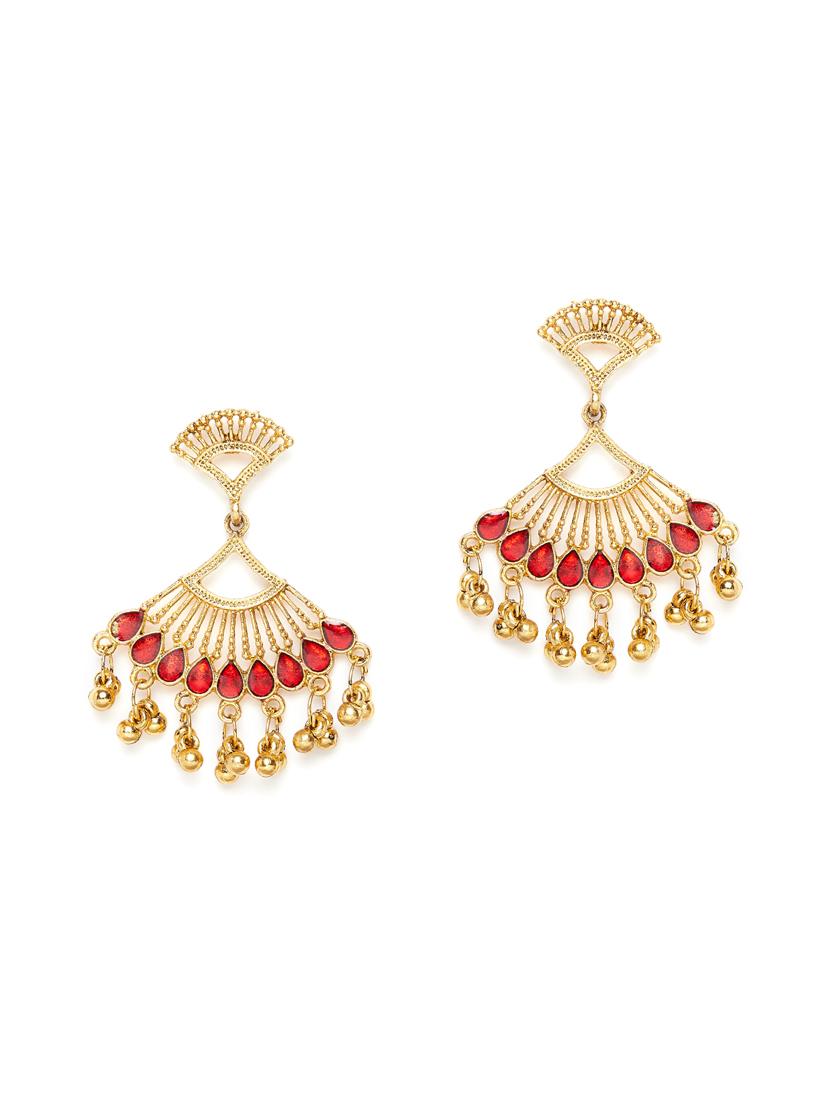 red metal drop earring - 16585636 - Zoom Image - 2