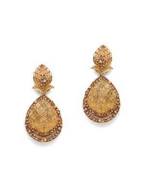 gold metal drop earring - 16585669 - Standard Image - 2