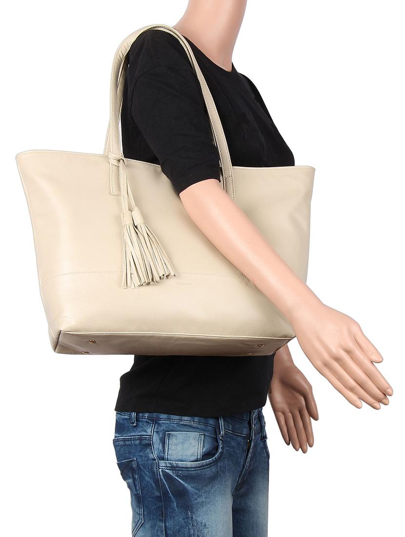 beige leatherette (pu) regular handbag - 16585734 - Zoom Image - 5