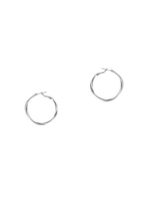 silver metal hoop earring - 16585761 - Standard Image - 2