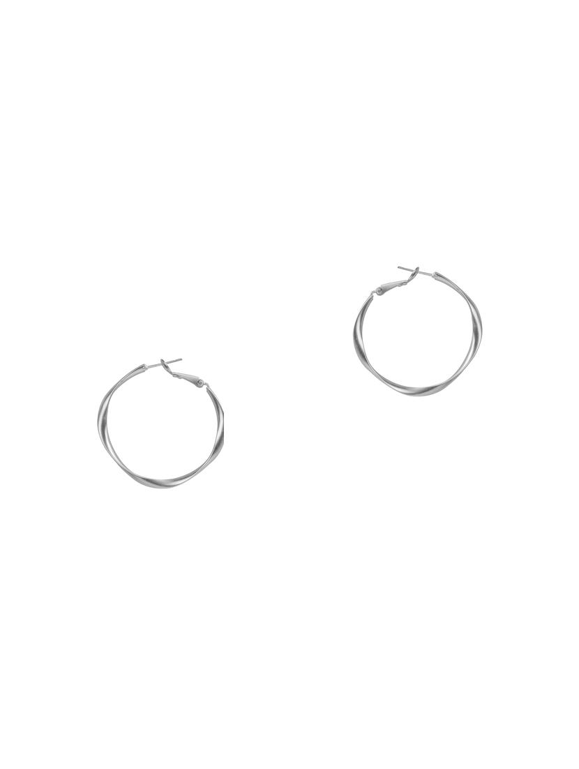 silver metal hoop earring - 16585761 - Zoom Image - 2