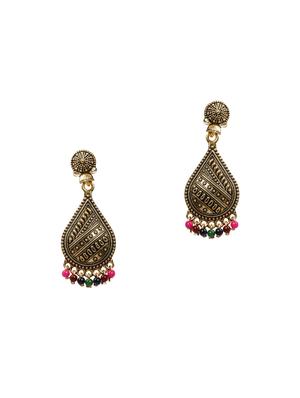 multi colored metal drop earring - 16585762 - Standard Image - 2