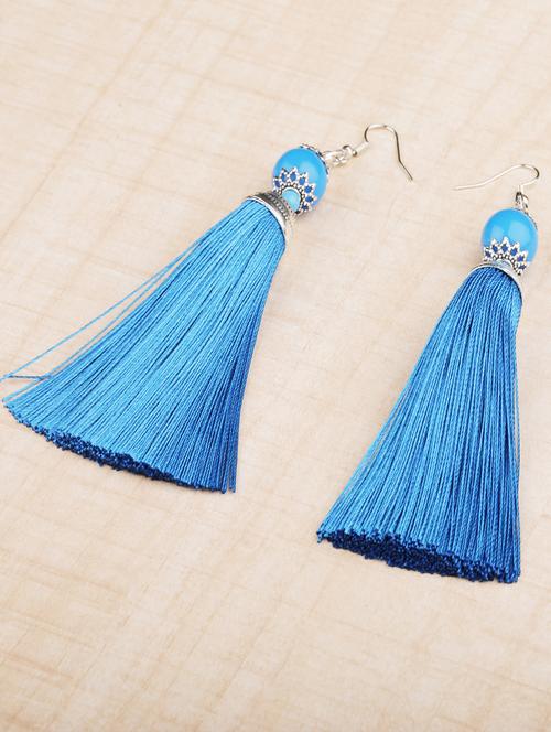 blue metal drop earring - 16585765 - Standard Image - 1