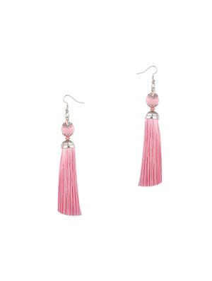 pink metal drop earring - 16585768 - Standard Image - 2