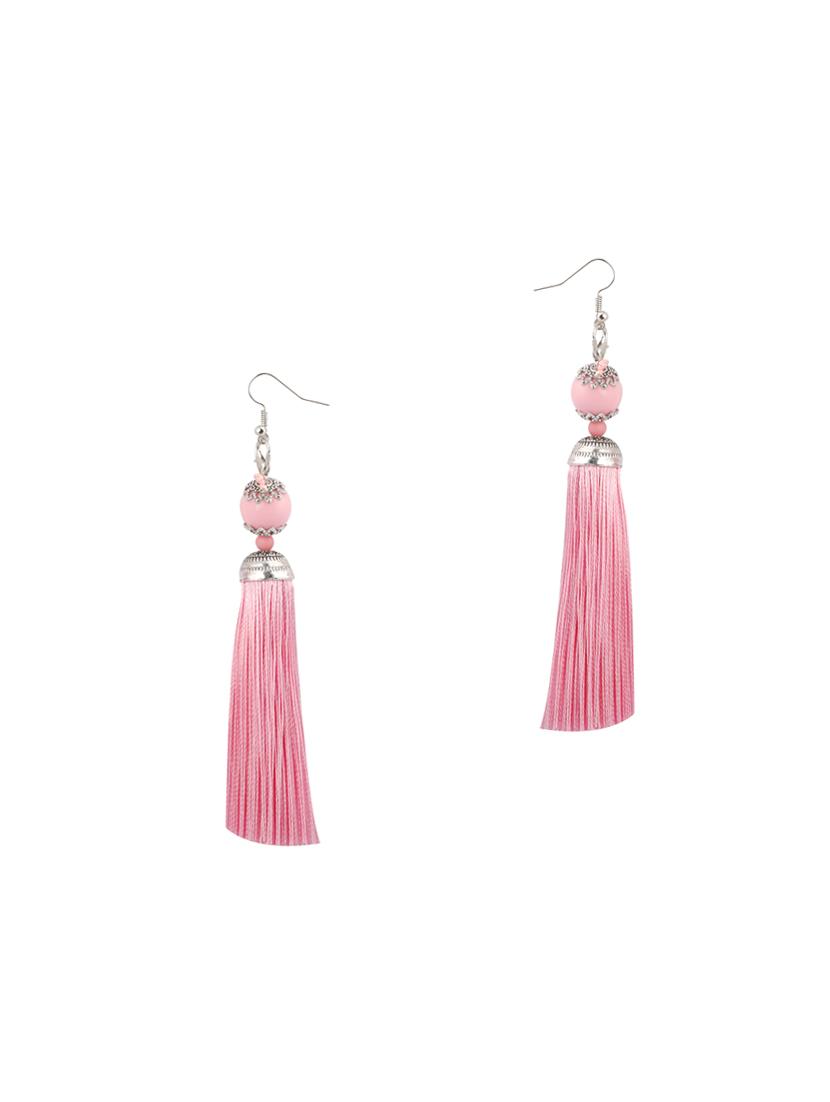 pink metal drop earring - 16585768 - Zoom Image - 2