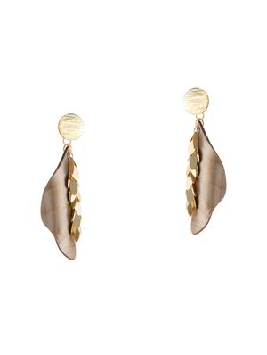 brown metal drop earring - 16585834 - Standard Image - 2